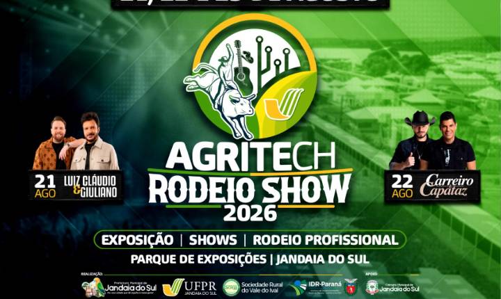 Agritech Jandaia 2026 será realizada em três dias e terá tecnologia, rodeio e grandes shows