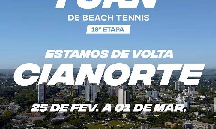 Cianorte recebe a 19ª etapa do Circuito Turn de Beach Tennis em parceria com a Rede TV! Paraná