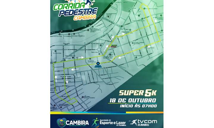 Corrida Super 5K será realizada neste domingo com largada no Calçadão Municipal