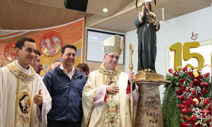 Governador destaca força do turismo religioso na Festa de Santa Rita de Cássia em Lunardelli