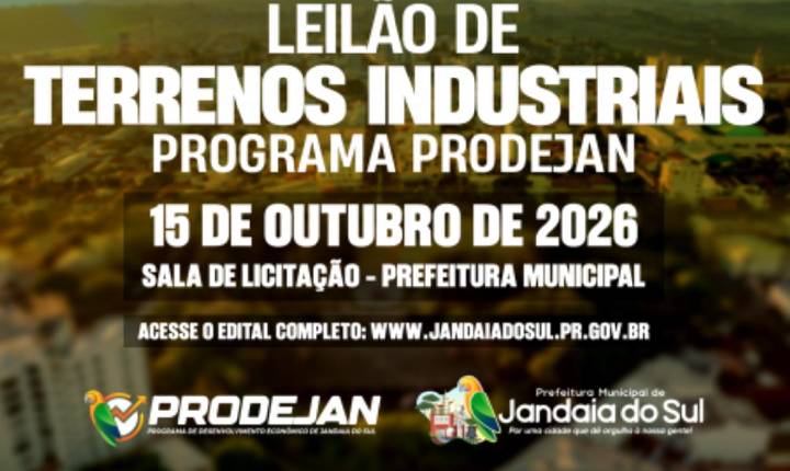 Jandaia do Sul realiza leilão de terrenos industriais com benefícios para empresas