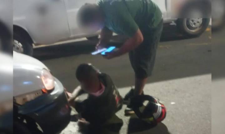Jovem fica ferido em colisão entre moto e van na Vila Agari em Apucarana