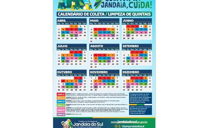 Prefeitura divulga calendário de coleta e limpeza de quintais em Jandaia do Sul