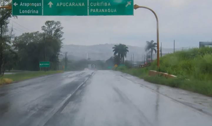 Simepar prevê chuva intensa no Norte do Paraná até sexta-feira (12)
