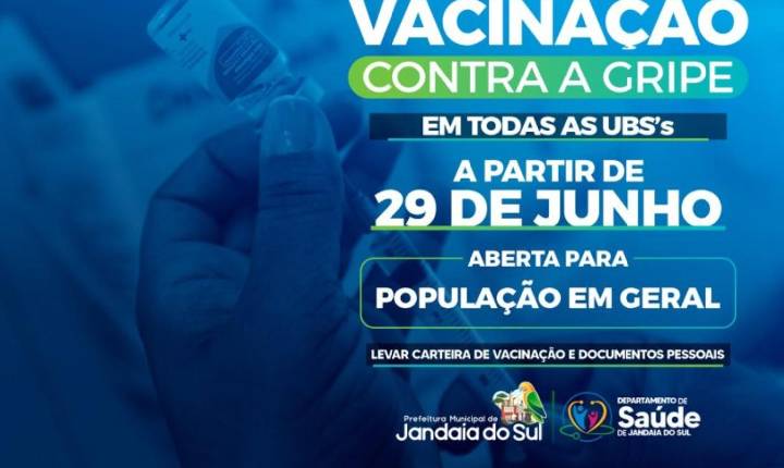 Vacinação contra a gripe é liberada para toda a população em Jandaia do Sul a partir de segunda-feira