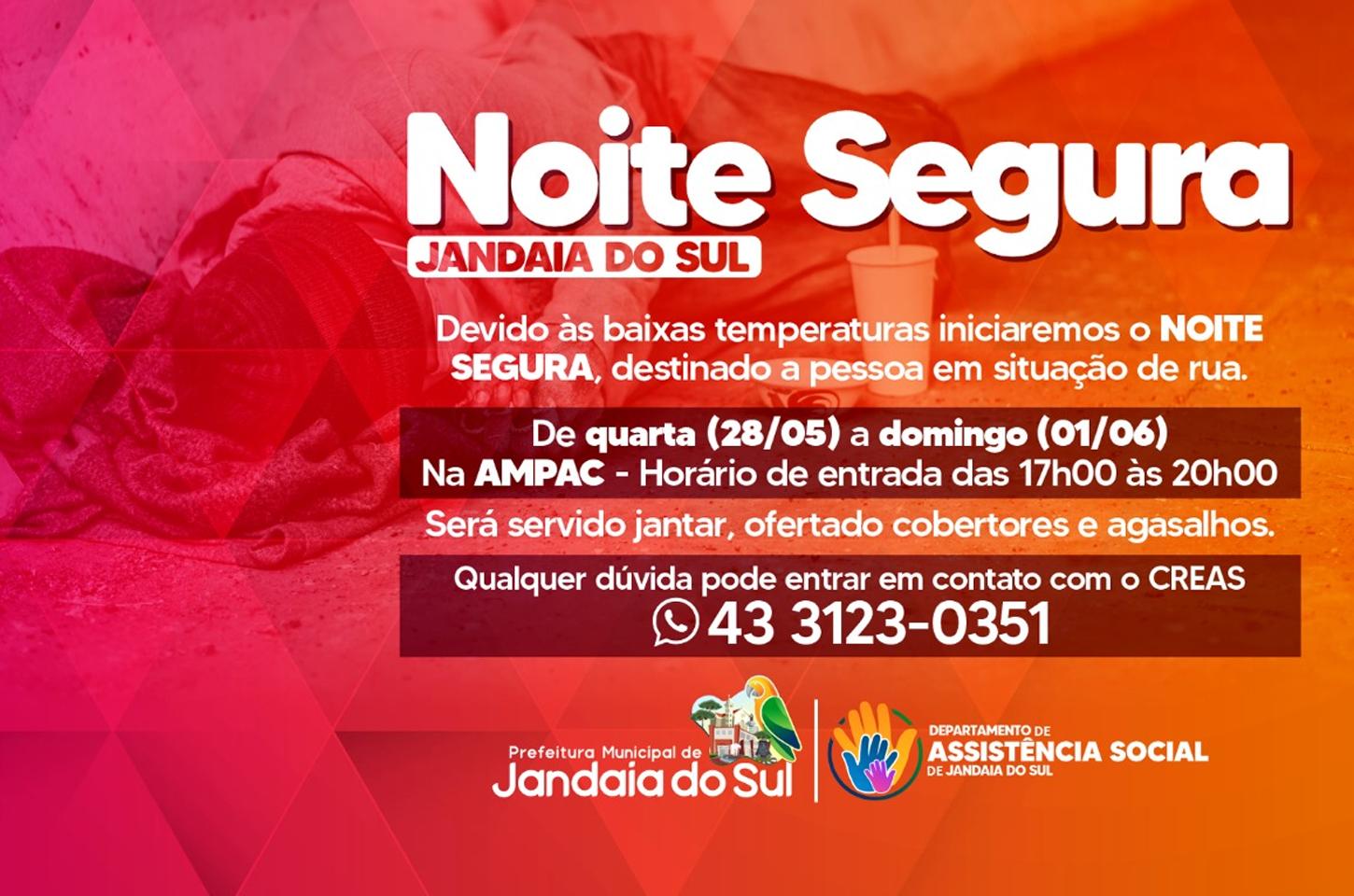Jandaia do Sul inicia programa “Noite Segura” para acolher pessoas em situação de rua durante frente fria