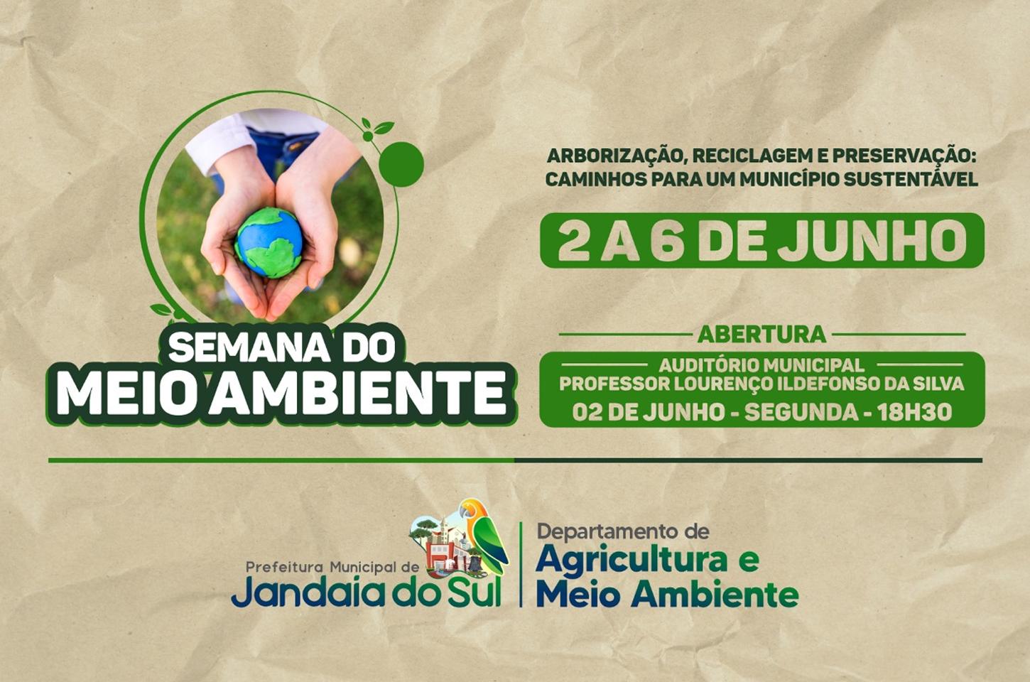 Jandaia do Sul promove Semana do Meio Ambiente com programação especial e palestras educativas