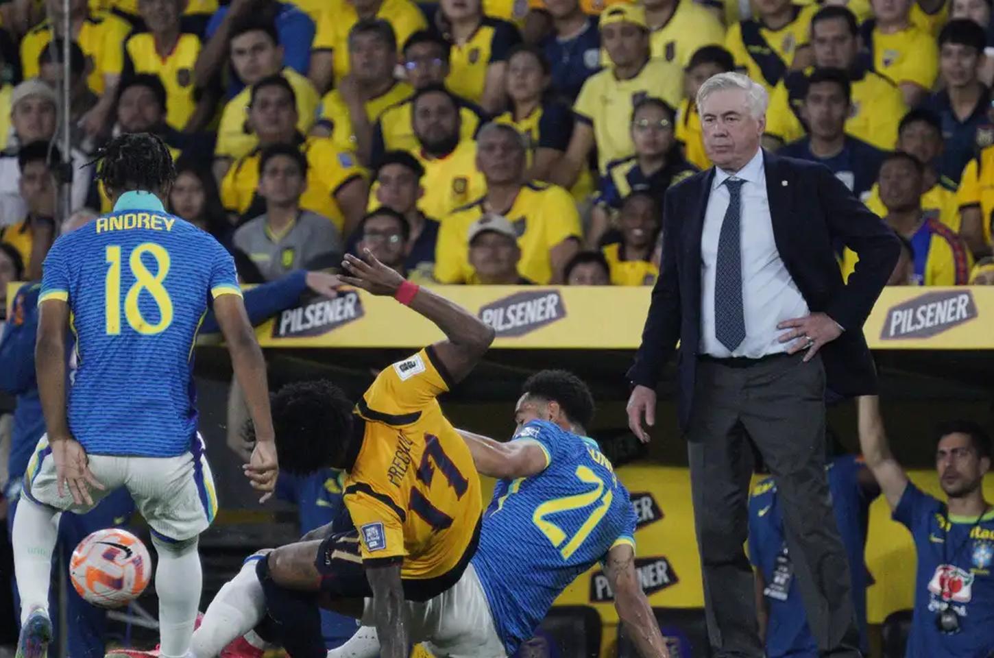 Brasil joga mal e fica no 0 a 0 com o Equador na estreia de Ancelotti