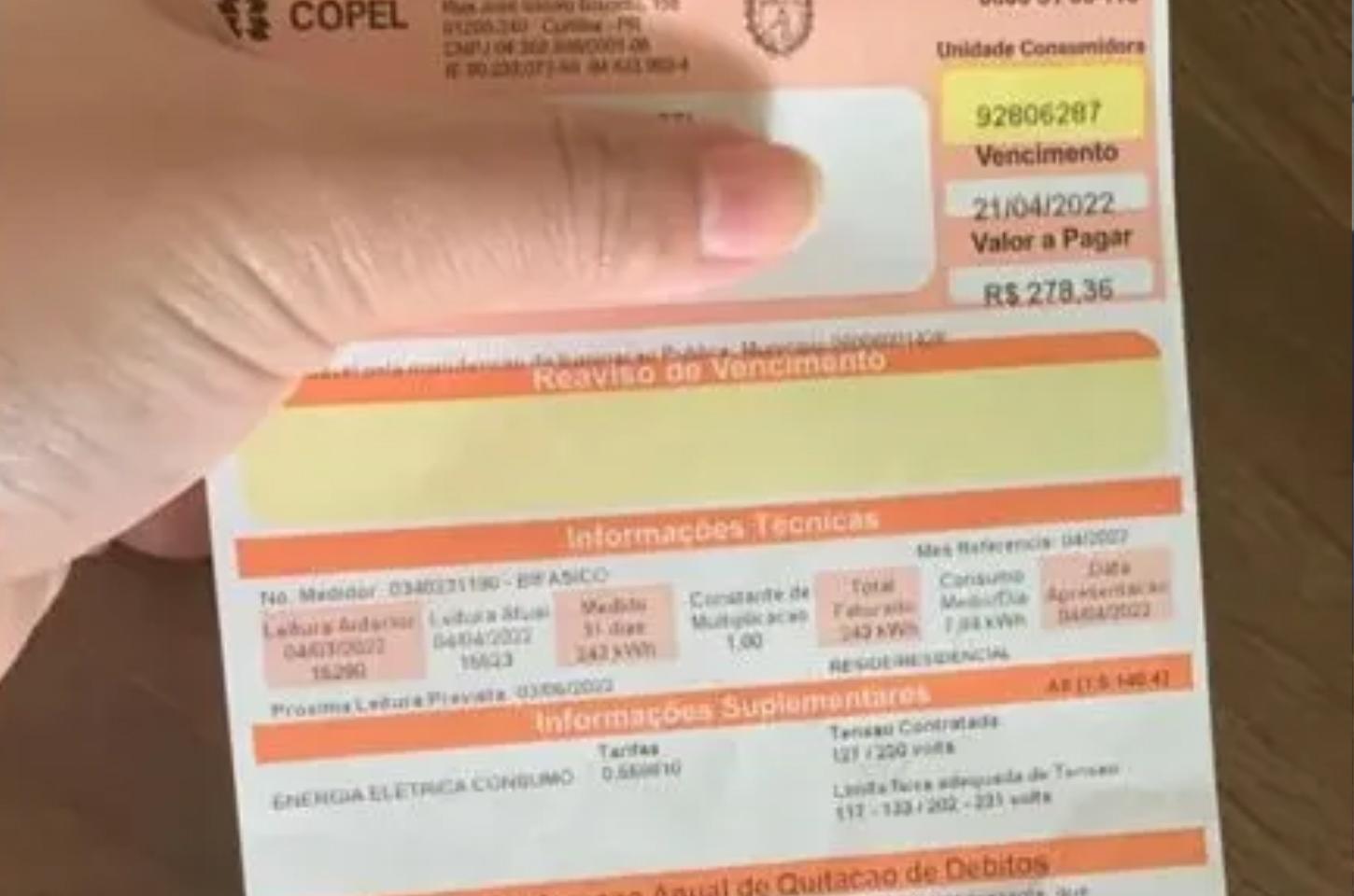 Conta de luz vai ficar mais cara no Paraná a partir desta terça-feira