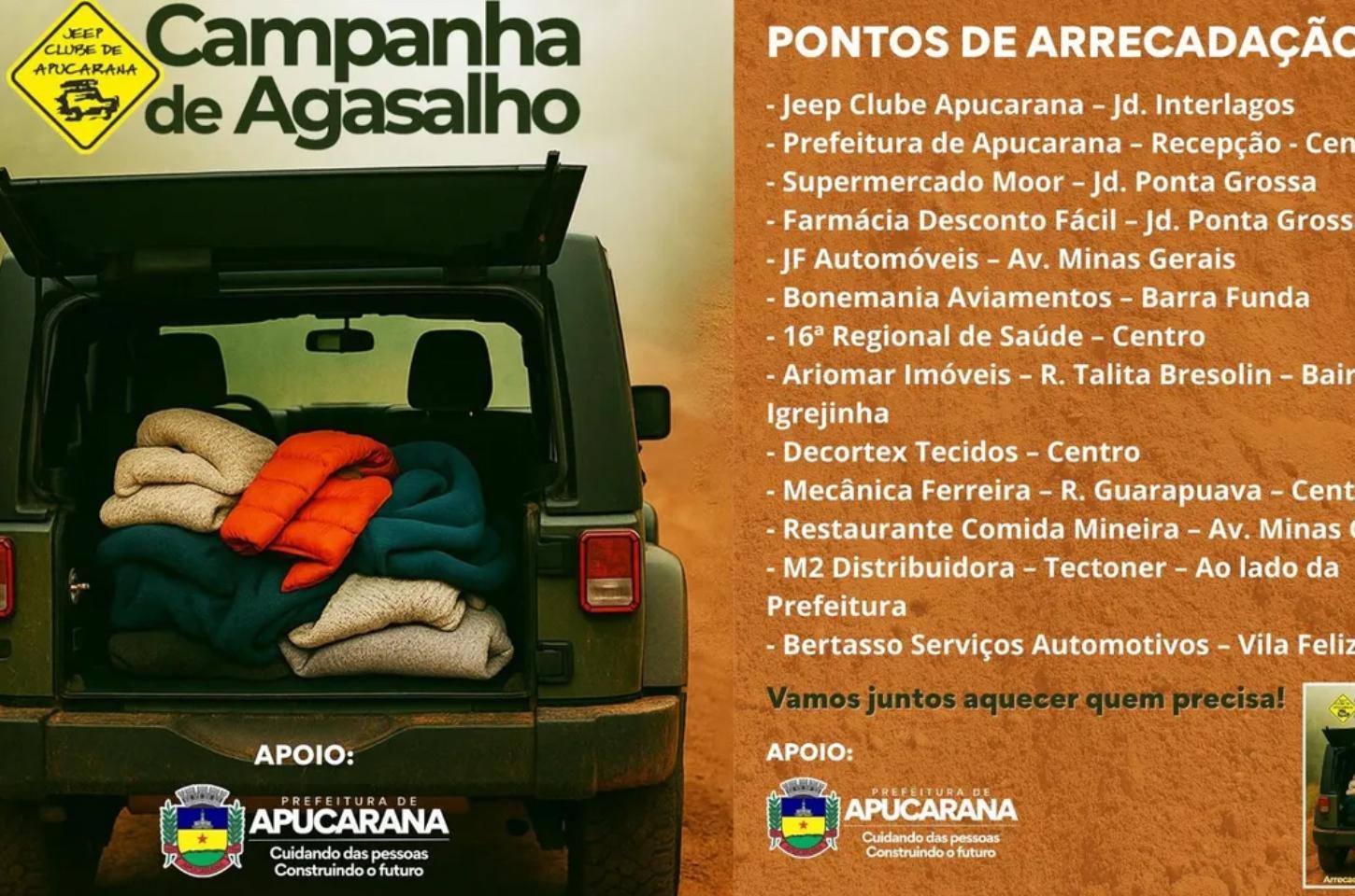 Jeep Clube de Apucarana lança campanha do agasalho; veja onde doar