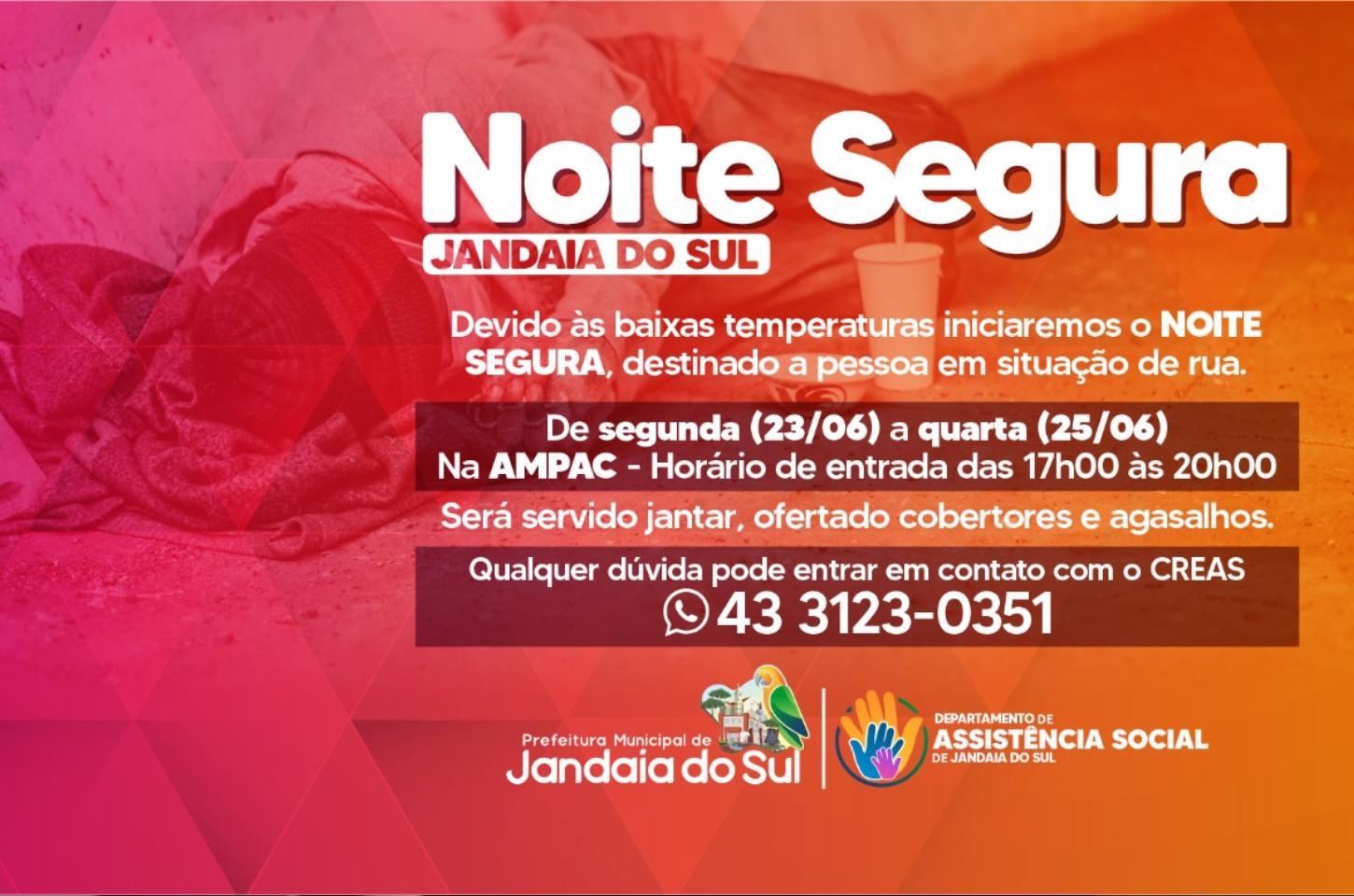“Noite Segura” acolhe pessoas em situação de rua a partir desta segunda-feira (23) 