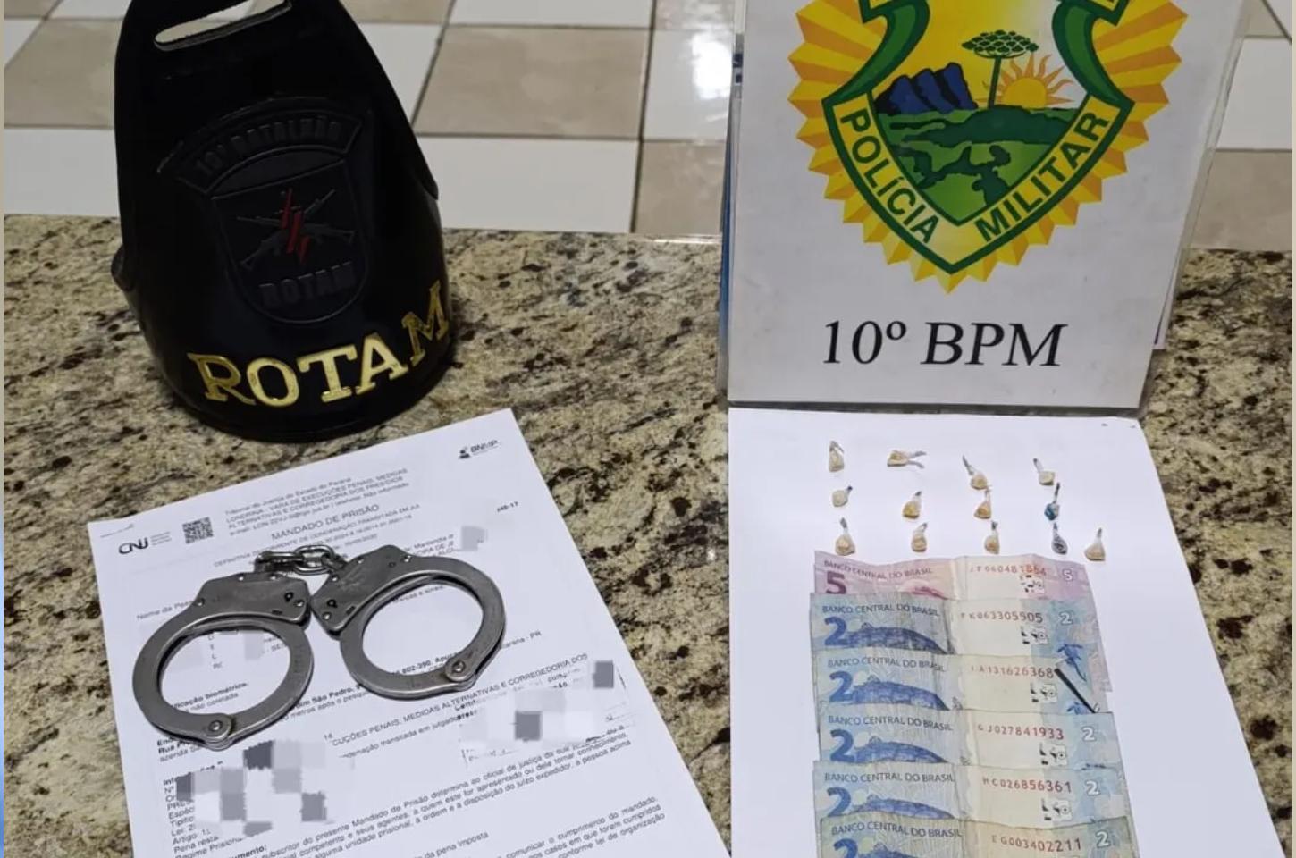 Procurado pela Justiça é preso com crack pela Rotam em Apucarana