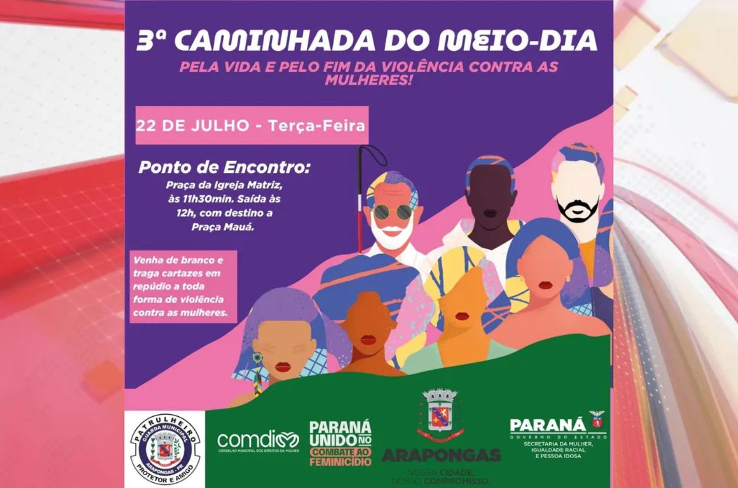 Arapongas participa da 3ª Caminhada do Meio-Dia nesta terça (22)