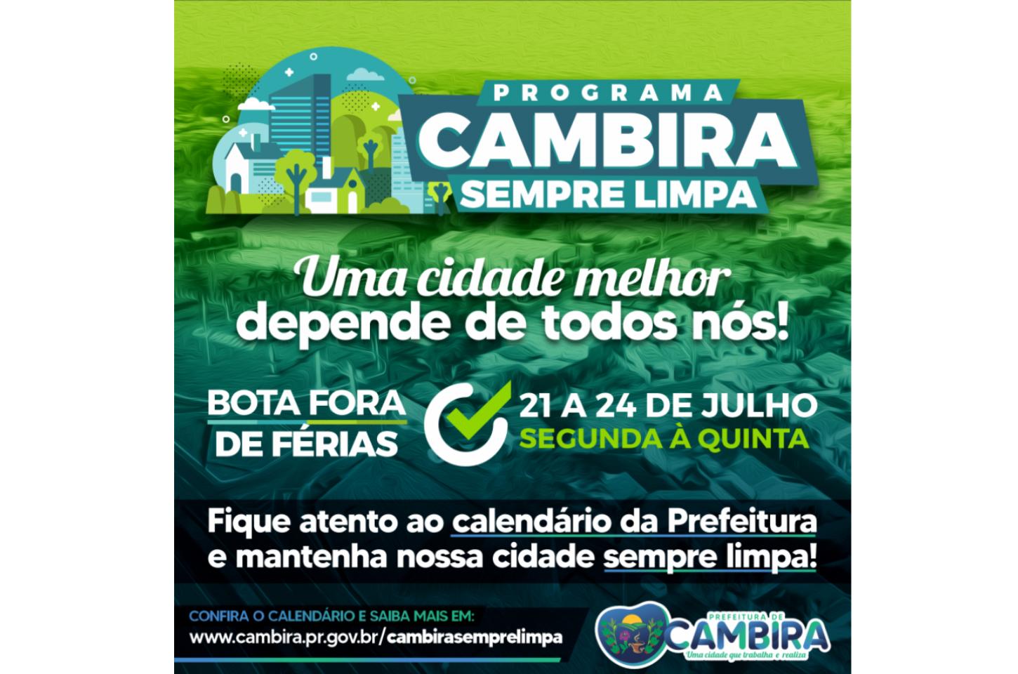 Cambira realiza mais uma edição do Programa “Cambira Sempre Limpa”