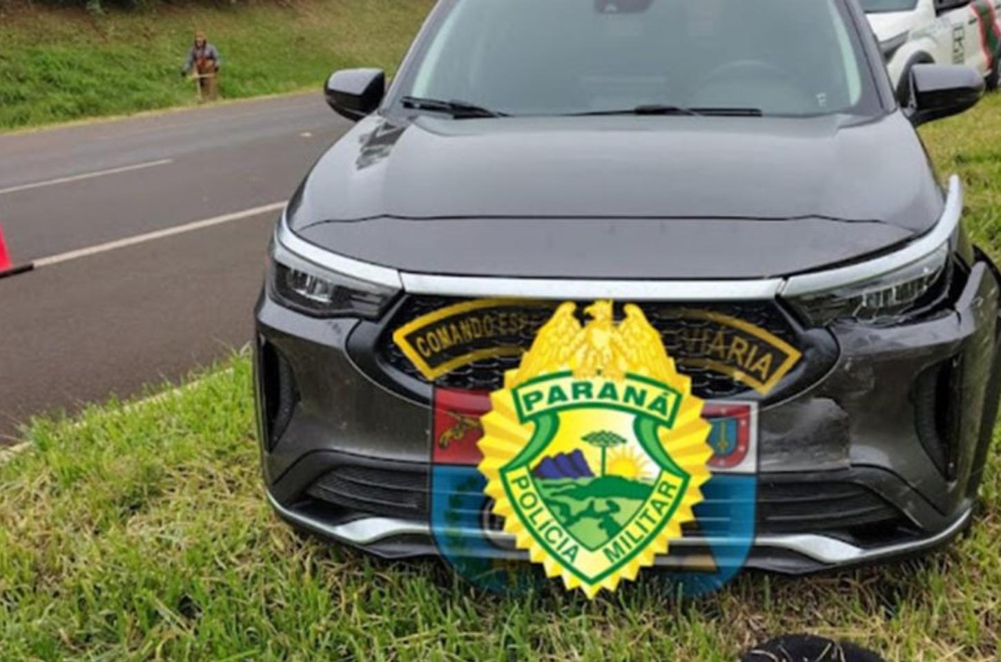 Idosa fica ferida em colisão lateral entre dois carros na PR-444, em Mandaguari