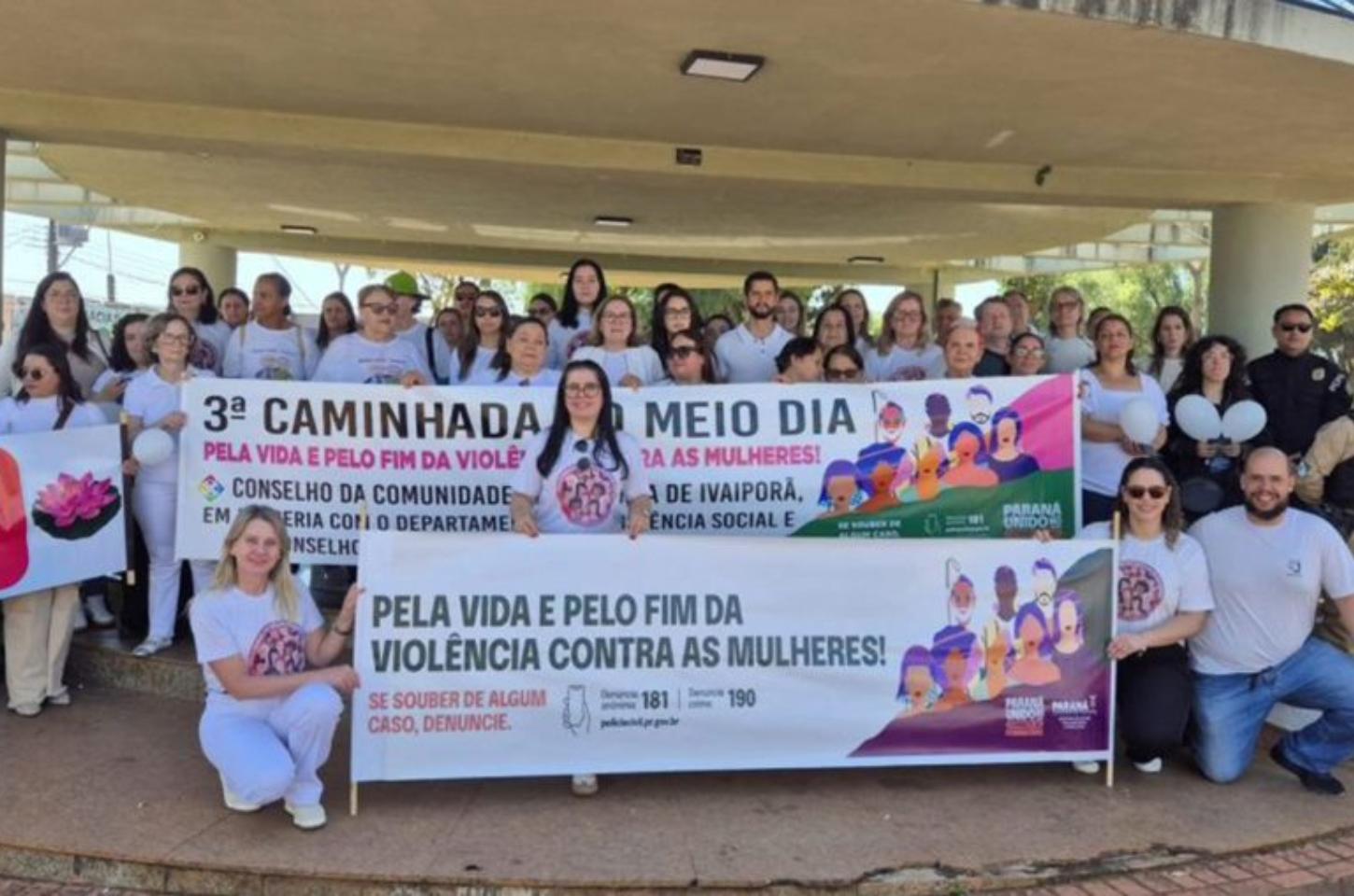 Ivaiporã se une contra violência de gênero realizando Caminhada do Meio-Dia