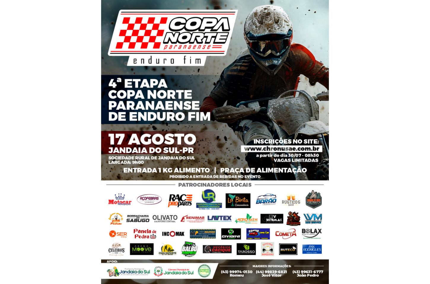 Jandaia do Sul sedia a 4ª etapa da Copa Norte Paranaense de Enduro FIM