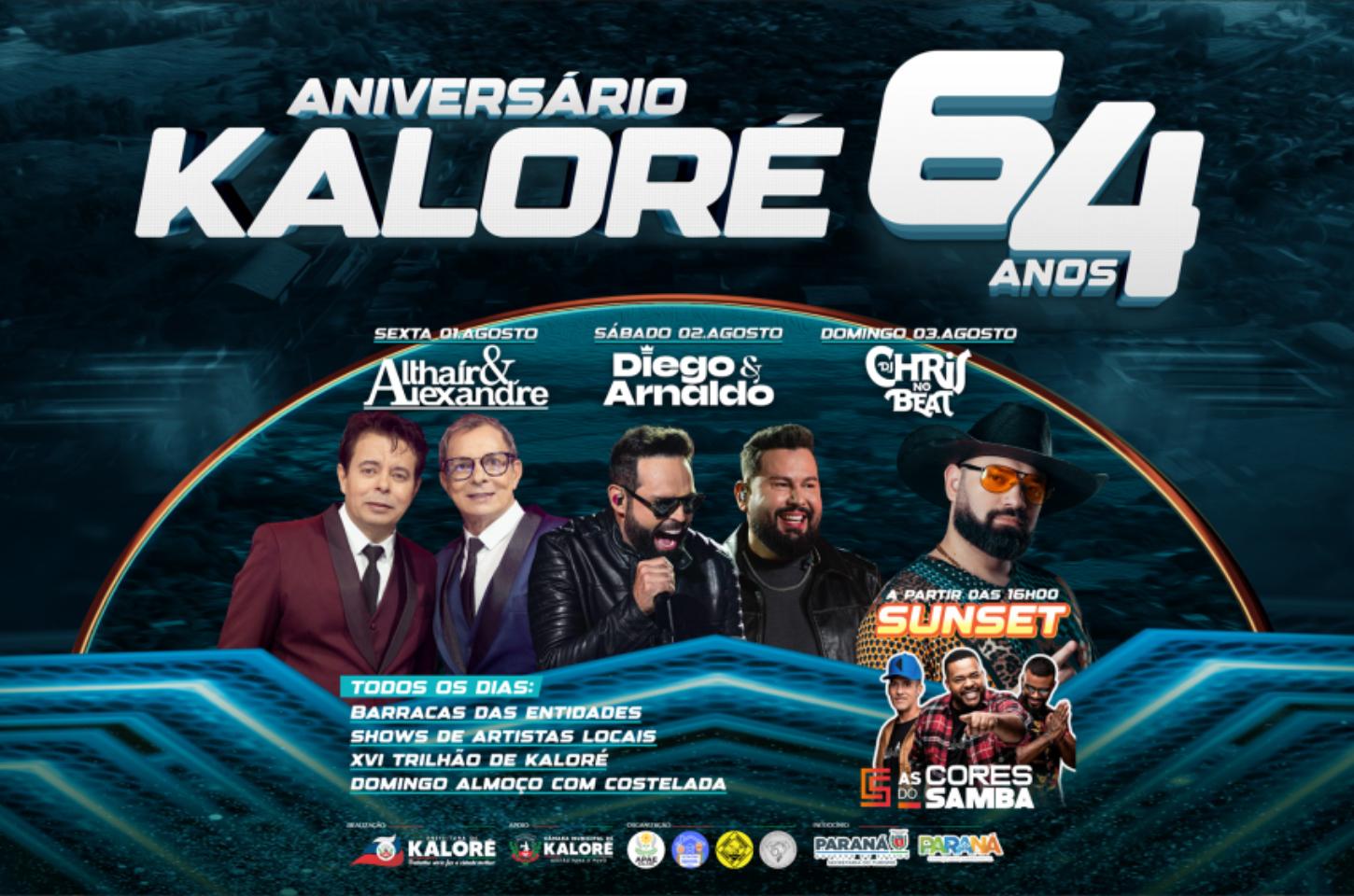 Kaloré celebra 64 anos com grandes atrações e programação especial