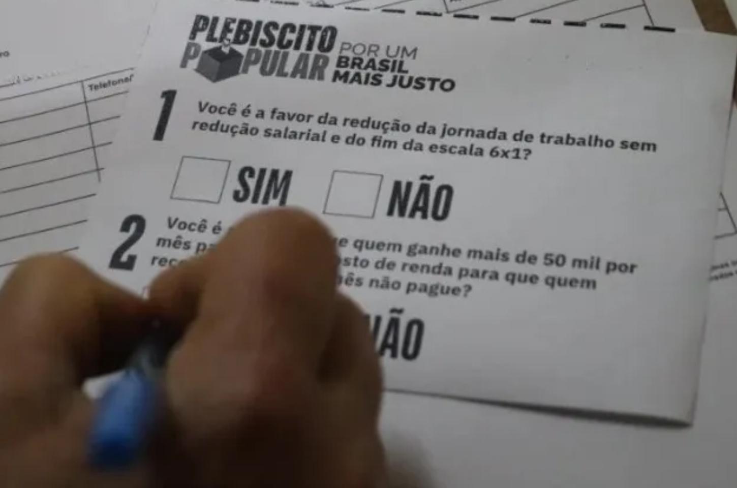 Plebiscito sobre o fim da jornada 6x1 e novo IR é feito em Apucarana
