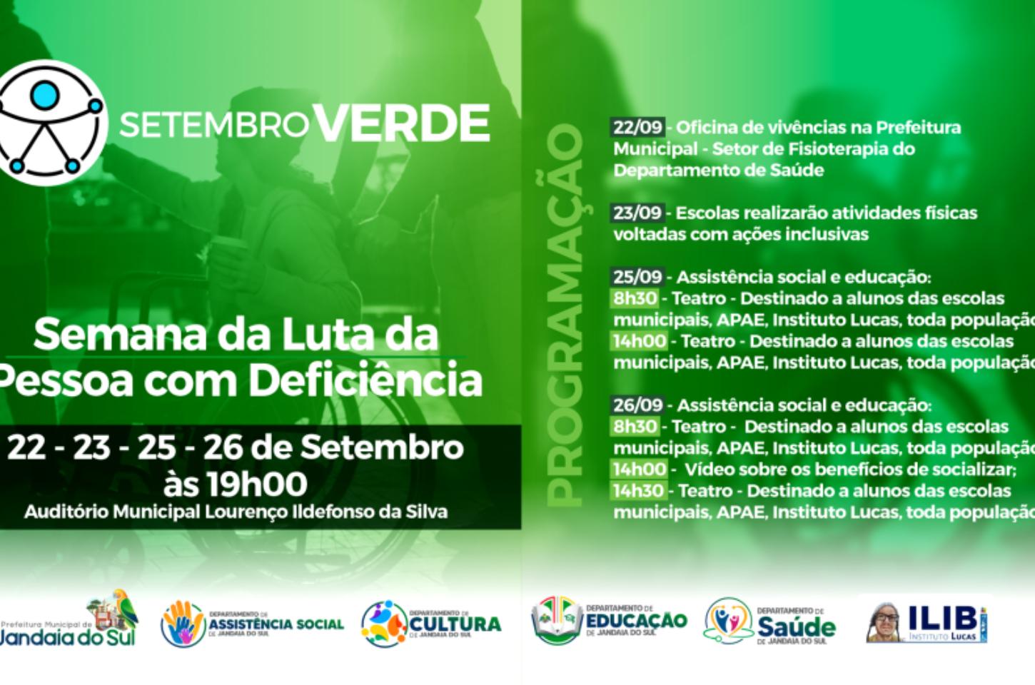 Jandaia do Sul realiza a “Semana da Luta da Pessoa com Deficiência” no Auditório Municipal