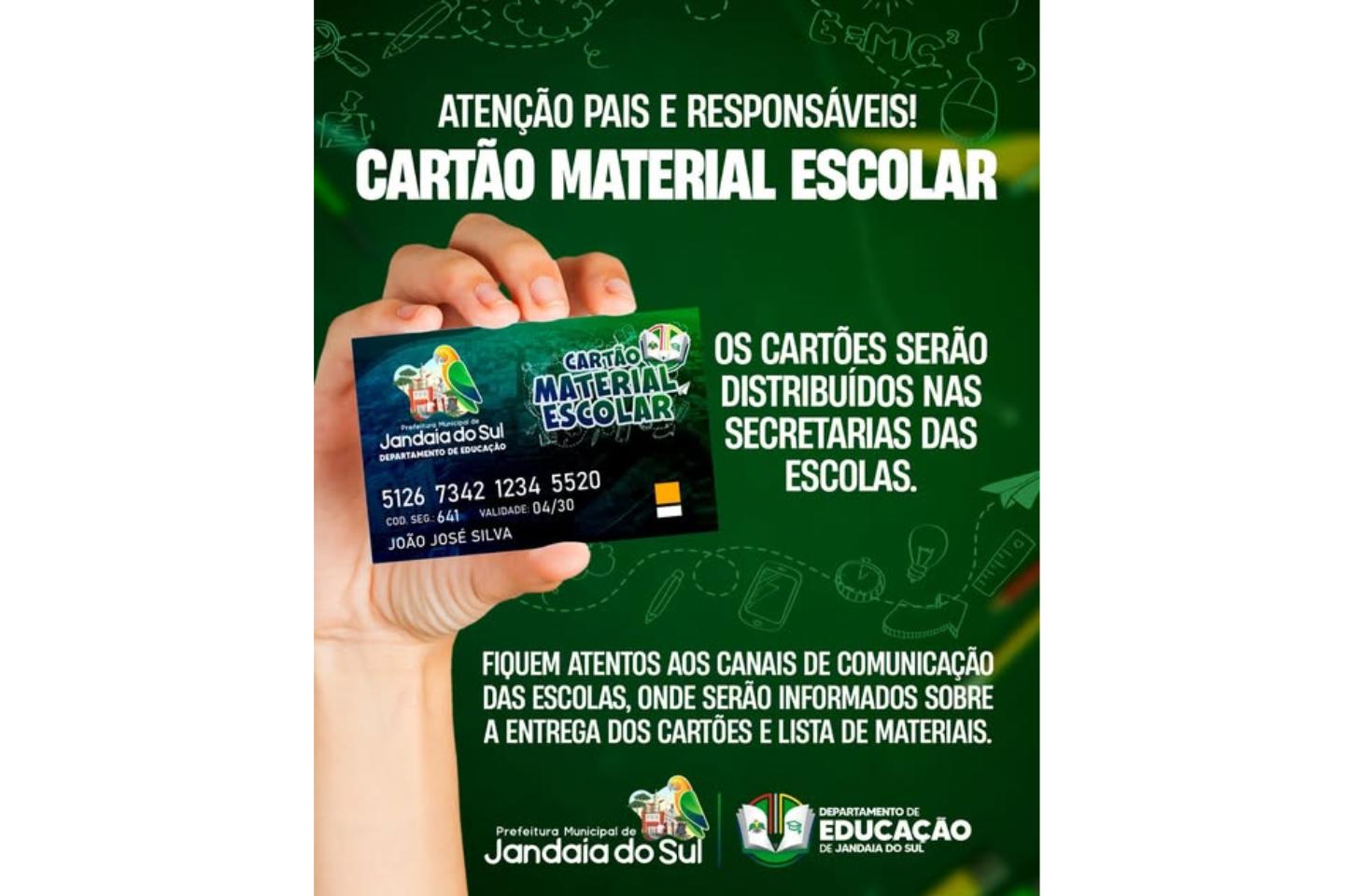 Prefeitura de Jandaia do Sul inicia distribuição dos Cartões de Material Escolar