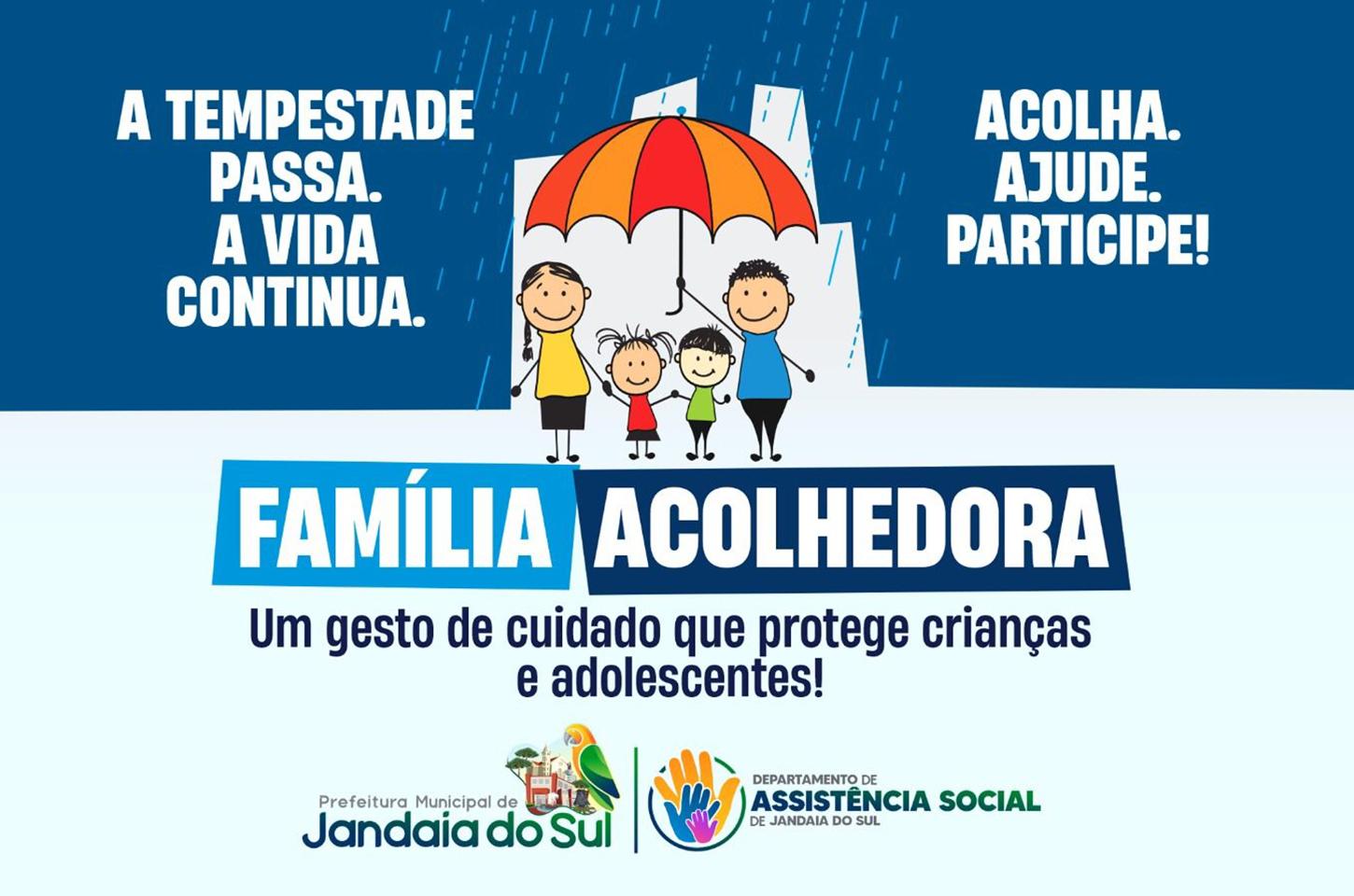 Departamento de Assistência Social de Jandaia do Sul abre inscrições para o Programa Família Acolhedora