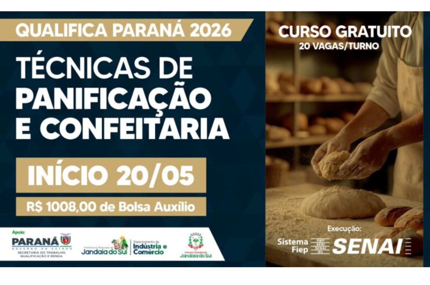 Jandaia do Sul abre inscrições para curso gratuito de panificação e confeitaria