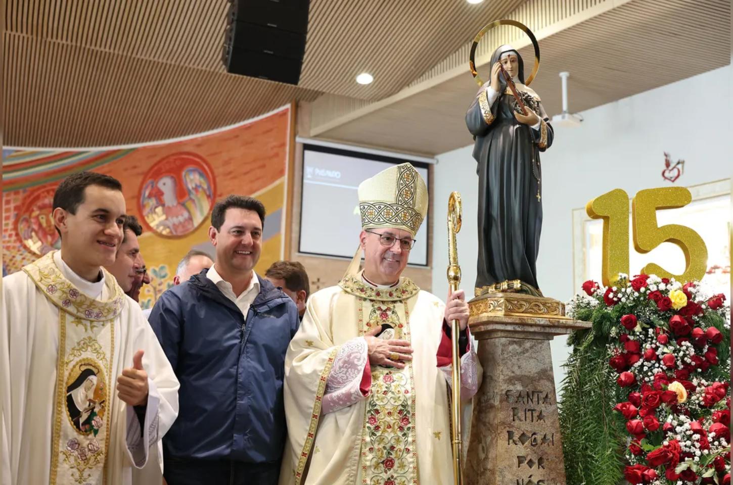 Governador destaca força do turismo religioso na Festa de Santa Rita de Cássia em Lunardelli