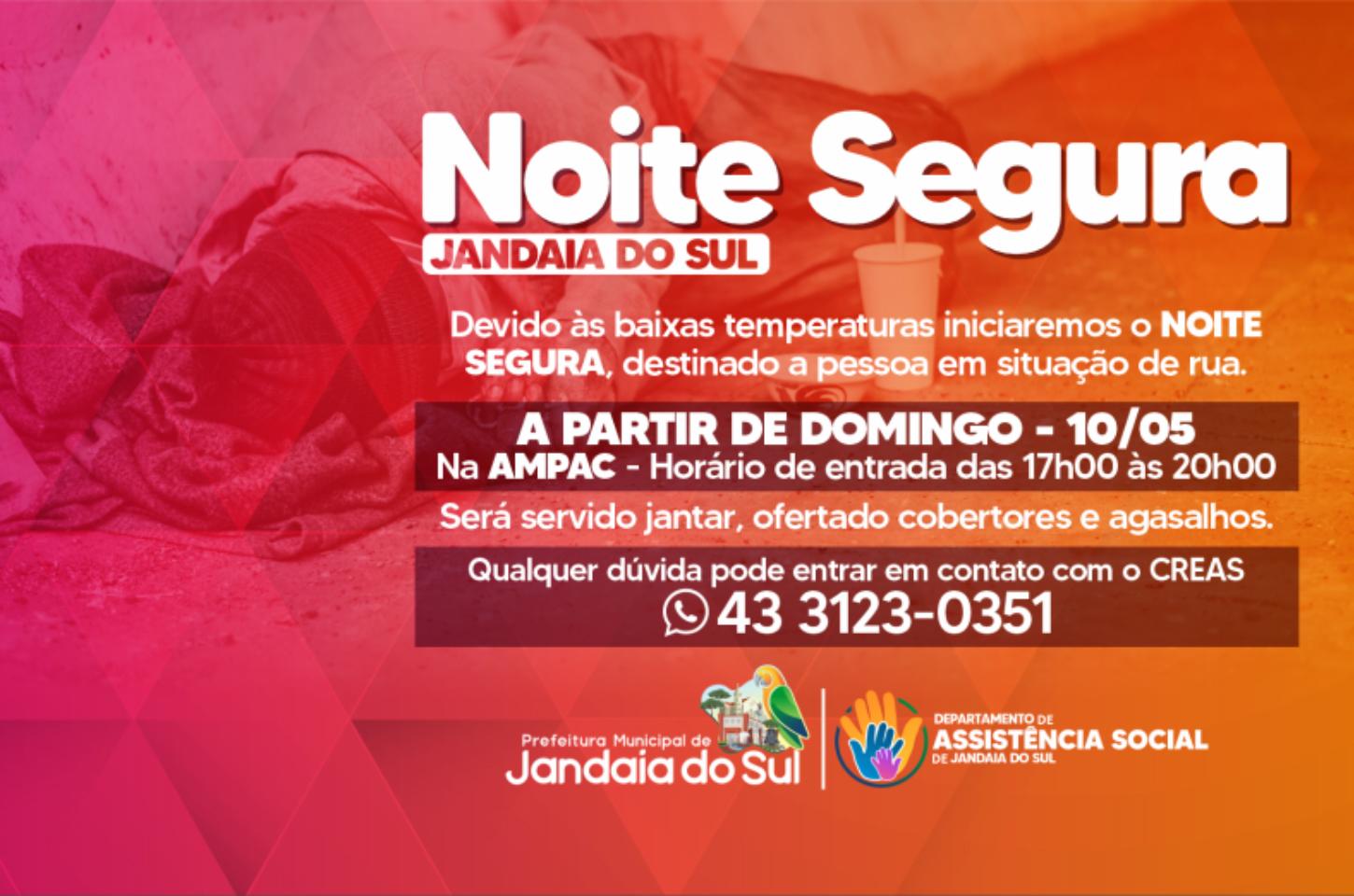 Jandaia do Sul inicia programa “Noite Segura” para acolher pessoas em situação de rua no frio