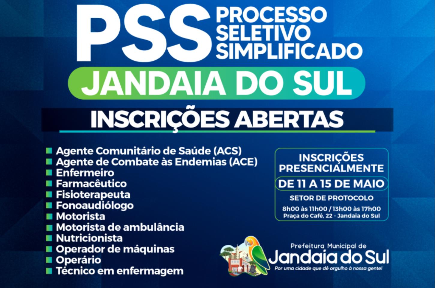 Prefeitura de Jandaia do Sul abre PSS com vagas em diversas áreas