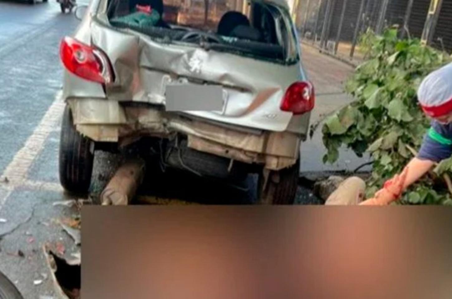 Motociclista perde o controle e bate em carro estacionado em Mandaguari