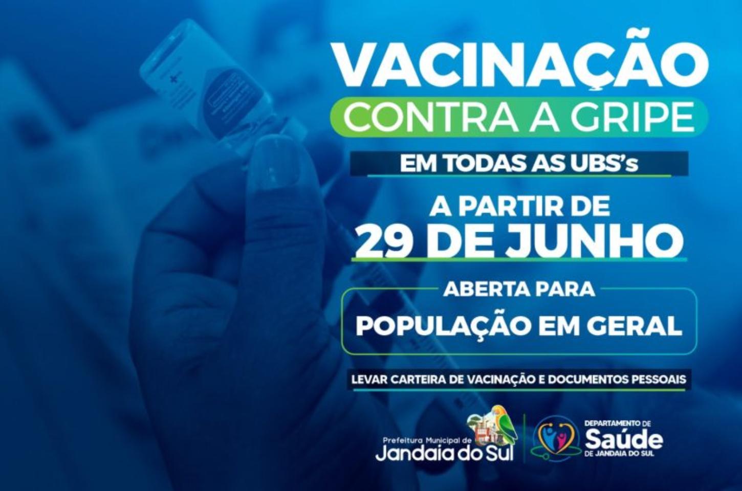 Vacinação contra a gripe é liberada para toda a população em Jandaia do Sul a partir de segunda-feira