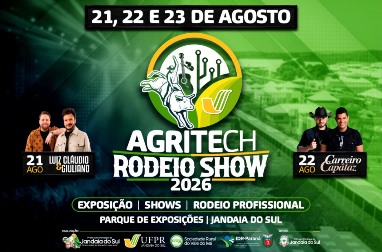 Agritech Jandaia 2026 será realizada em três dias e terá tecnologia, rodeio e grandes shows