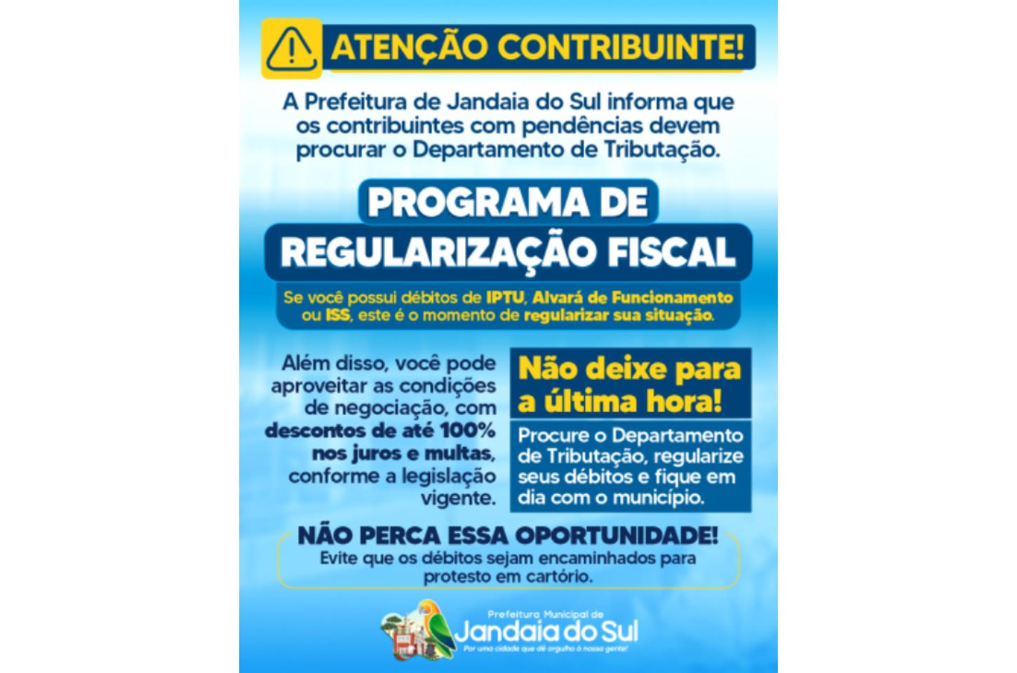 Prefeitura de Jandaia do Sul orienta contribuintes a regularizarem débitos municipais
